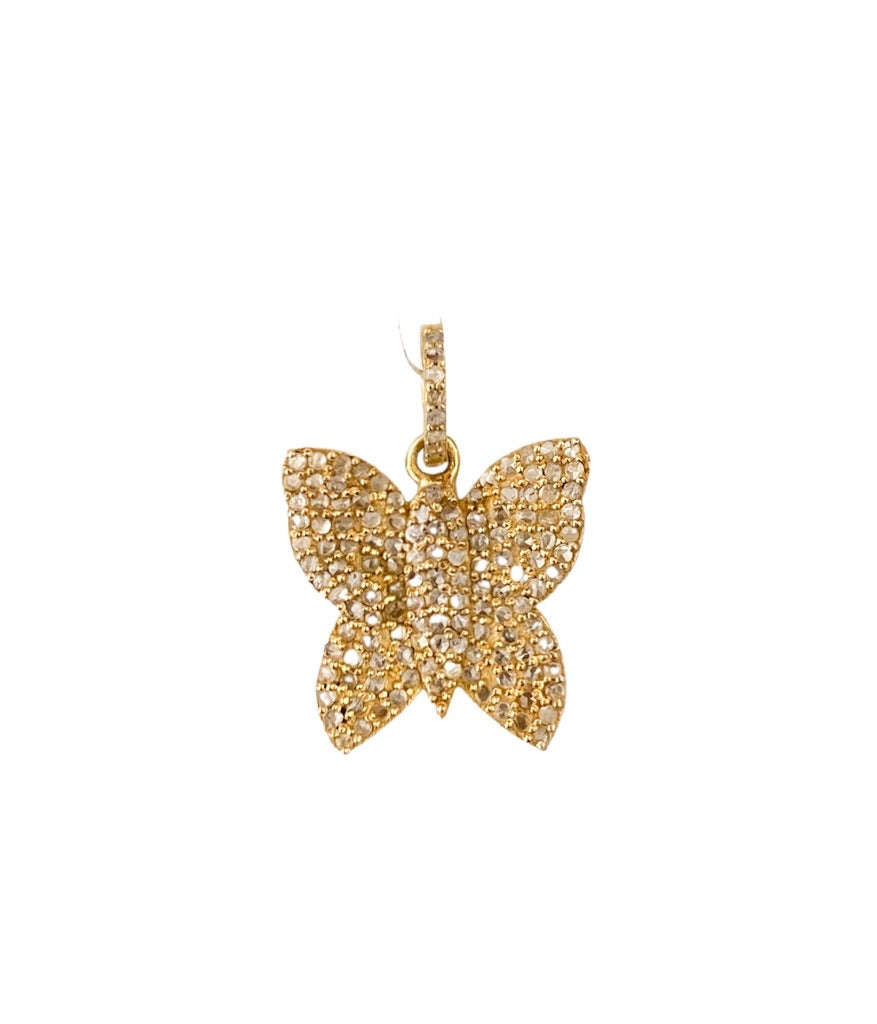 S. Row Designs Gold Diamond Butterfly Pendant