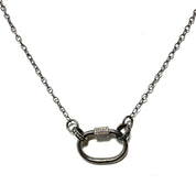 S.Row Designs Sterling Silver and Diamond Lock Necklace