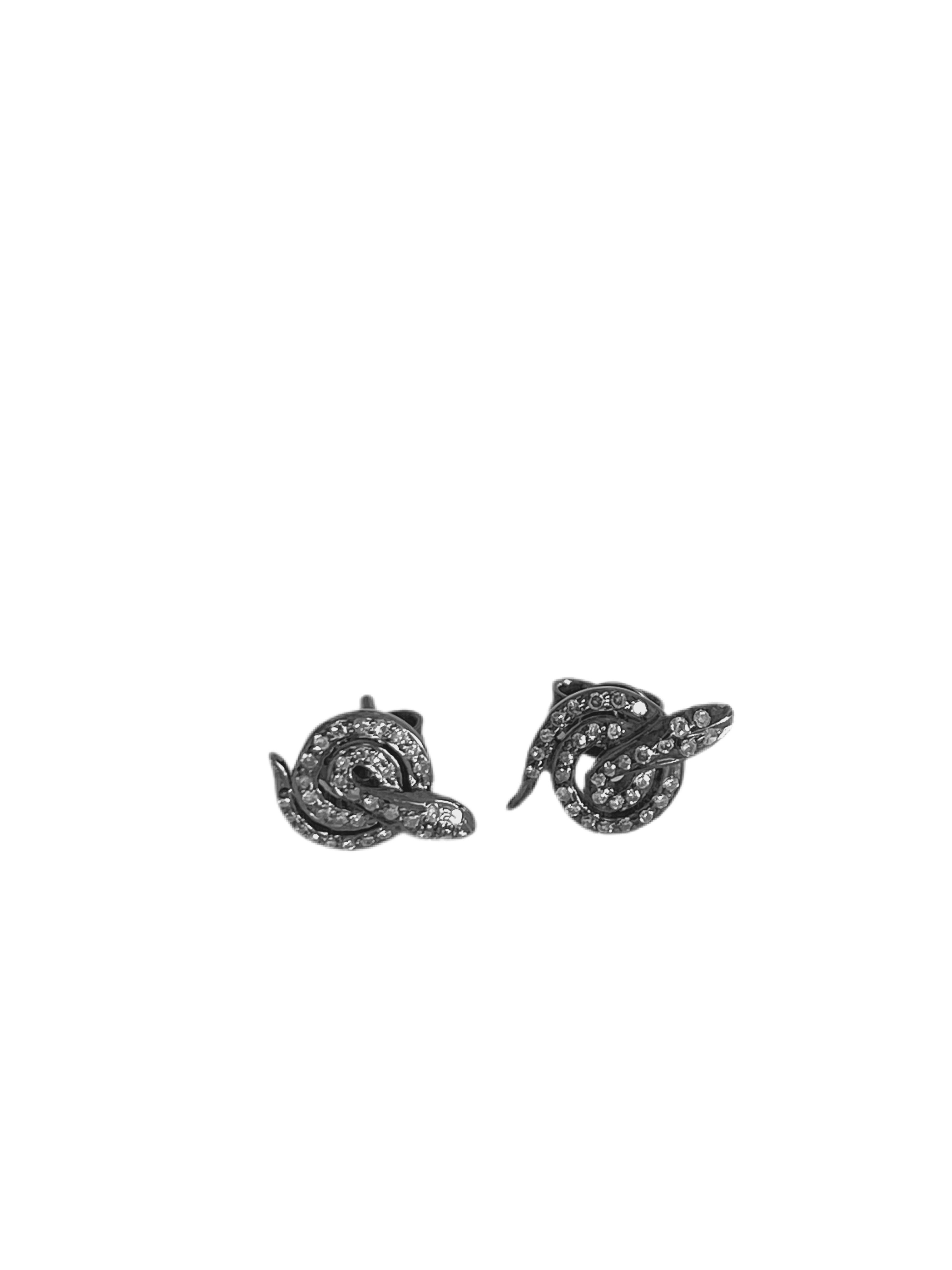 S.Row Designs Small Diamond Snake Post Earring