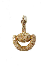 S.Row Designs Gold Pave Diamond Bit Pendant