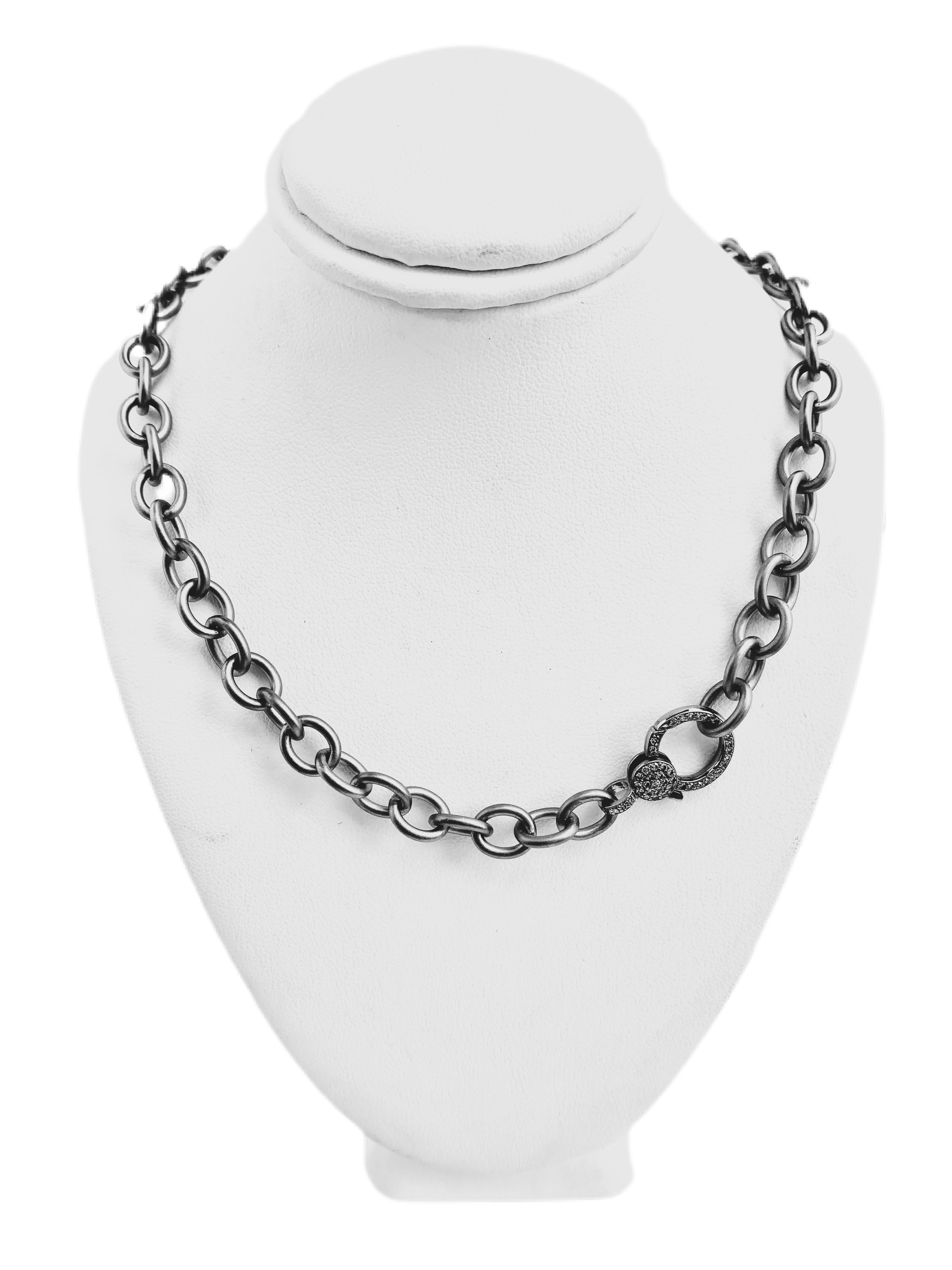 S.Row Designs 18” Sterling Silver Necklace with Diamond Clasp