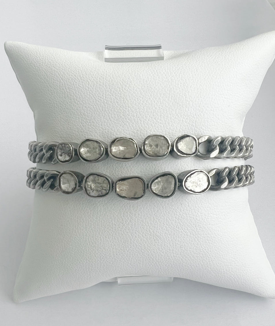 S.Row Designs Slice Diamond/Chain link bracelet