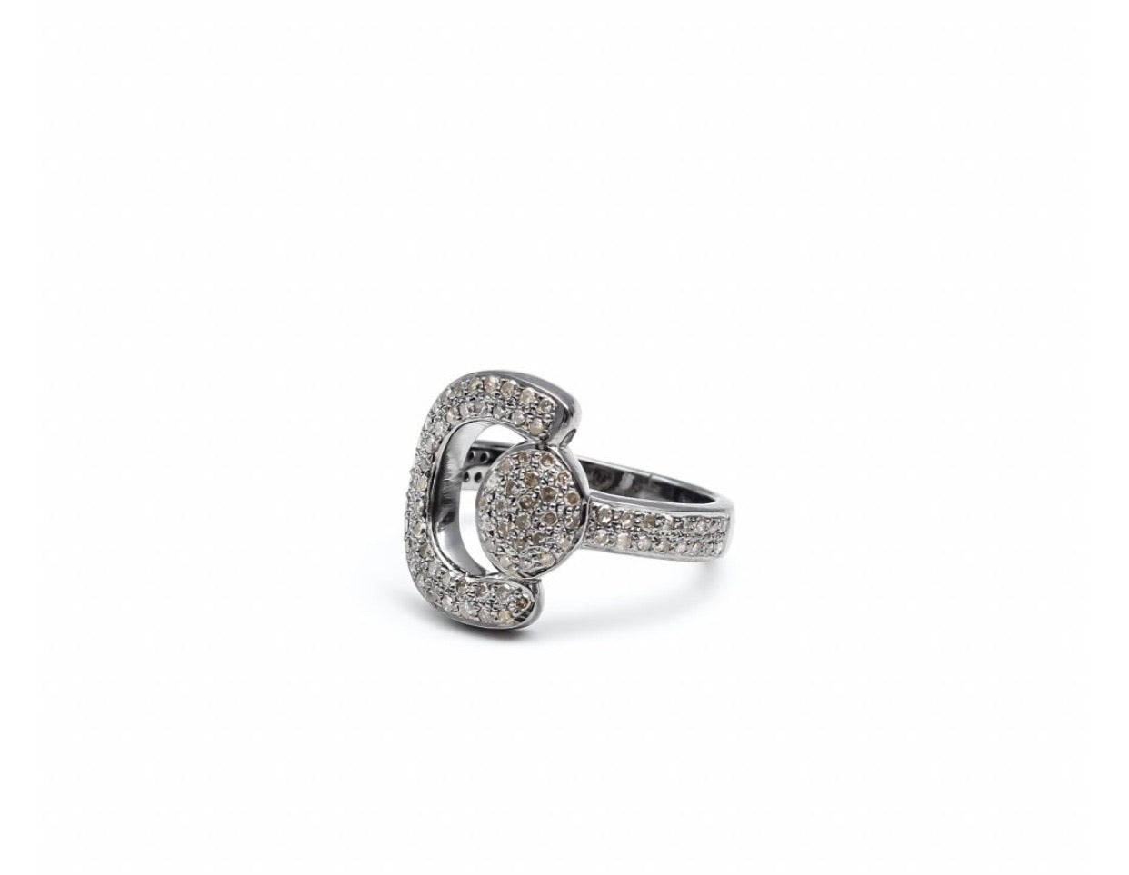 S.Row Designs Pave Diamond Horsebit Ring